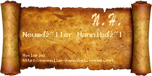 Neumüller Hannibál névjegykártya
